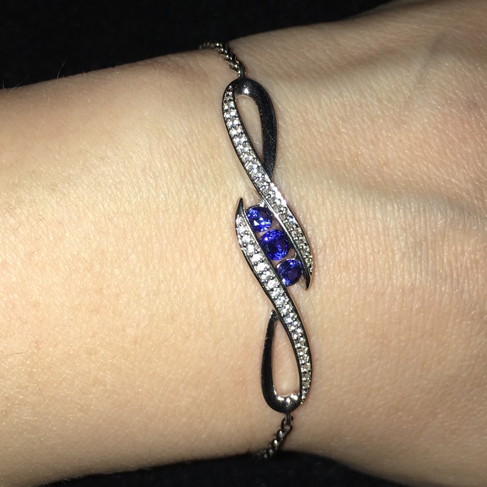 Bolo Bracelet Sapphires Sterling Silver